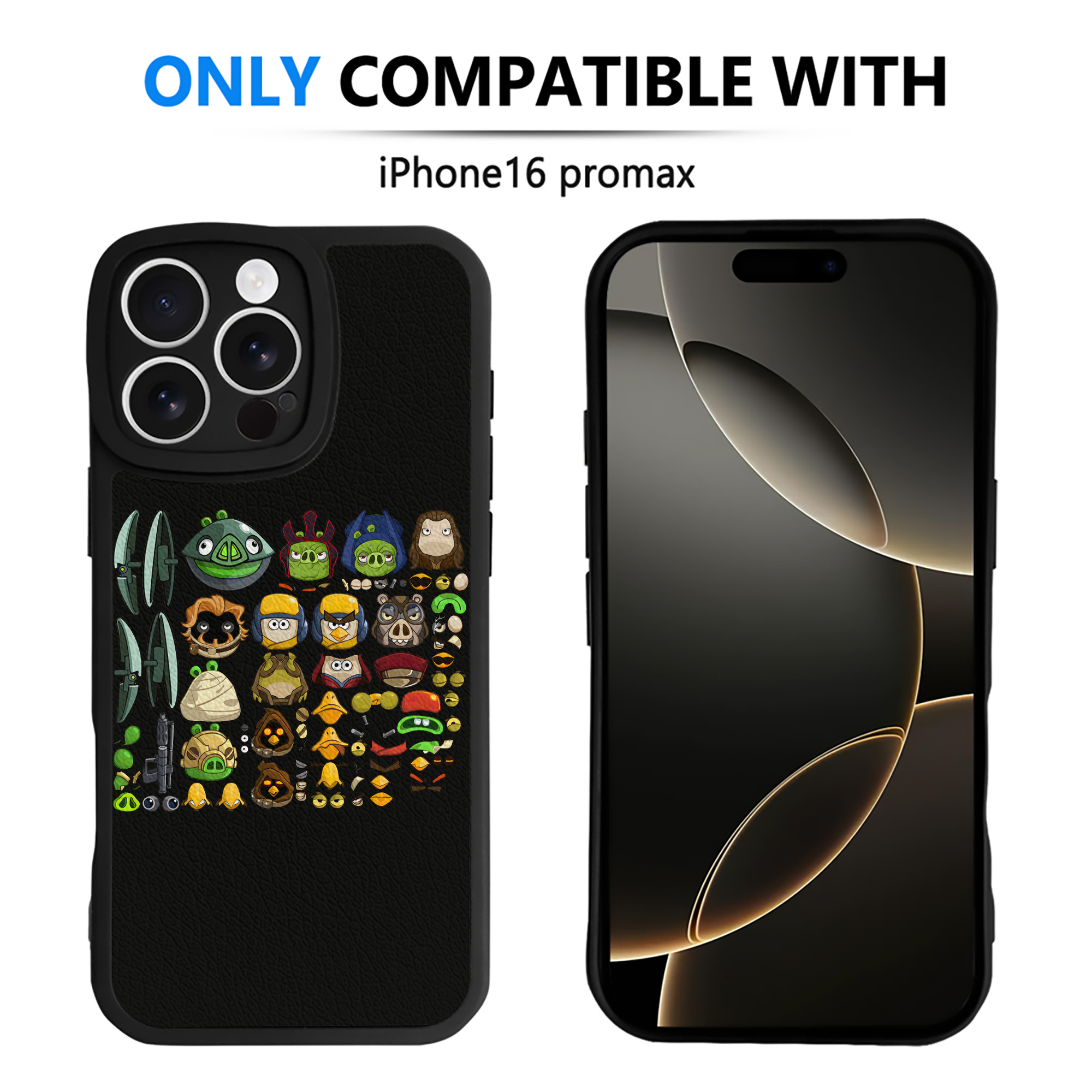 （画像用） Angry Birds アングリーバード 【iPhone 16シリーズ対応】シリコンスマホケース（レザー調） 材質：シリコン